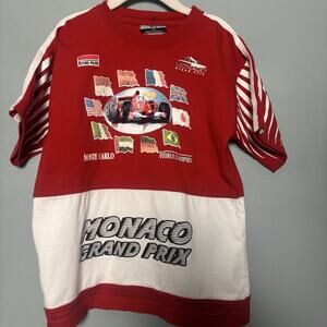 Vintage Monaco Grand Prices Kids Shirt 7/8 Ferrari Monte Carlo Fans Club Red
